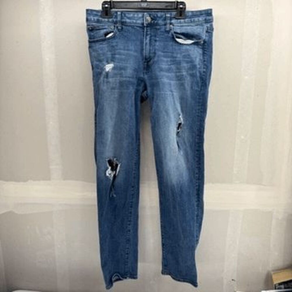 EXPRESS Mens Jeans ROCO Slim Fit Straight Leg‎ SIZE 34 x 31 Thrashed Distressed